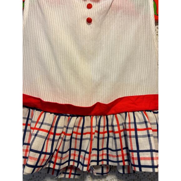 Vintage Sears 60’/70’s Infant Tennis blouse/Dress 18-24 months, Red,Wht & Blue - Picture 2 of 7